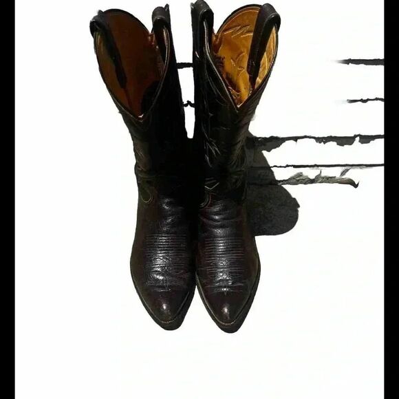TONY LAMA USA 6283‎ VINTAGE BROWN LEATHER WESTERN COWBOY BOOTS 9.5 D - Picture 1 of 11